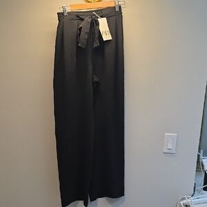Zara Black Tie-Waist Trousers